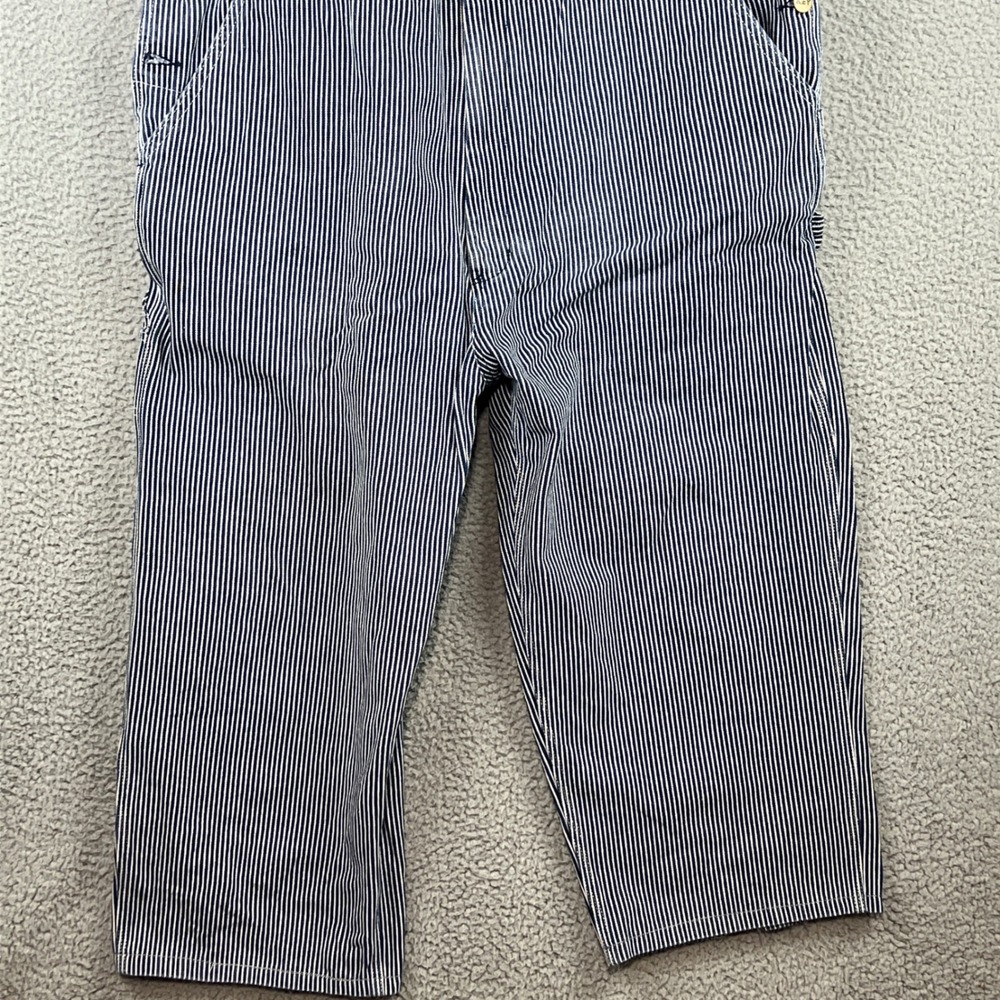 Key Hickory railroad Stripe Overalls Mens 42x28 (M: 42x23) Blue White Aristocrat - Picture 4 of 12